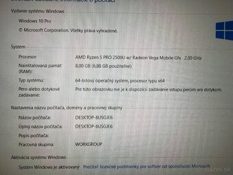 Lenovo ThinkPad A285-AMD RYZEN5PRO/8gbDDR4/256gbSSD/W10PRO - 5