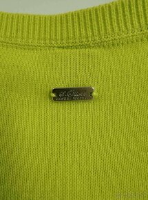 Dámsky zelený sveter/kardigán rovného strihu na gombíky - 5