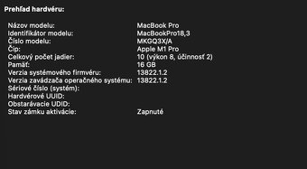 Predám MacBook Pro 14” M1 Pro, 16GB RAM, 1TB SSD - 5