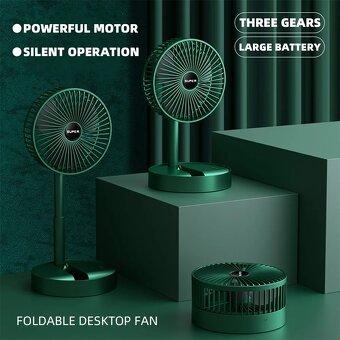 USB dobíjací teleskopický ventilátor - 5