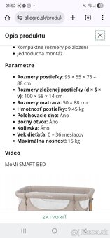Predam postieľku momi smart bed 4v1 - 5