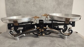 Dvoumiskové staré 5kg váhy po renovaci + závaži - 5