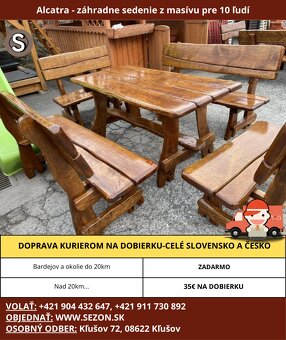 MASIVNY NÁBYTOK❗Masivne zahradne sedenie, sedenie do altánku - 5