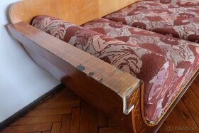 Originálny drevený gauč s intarziou - 5