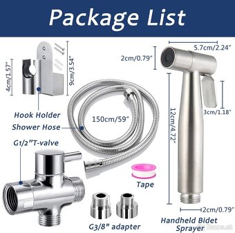 Nerezová ručná sprcha na WC s trojcestným ventilom - 5