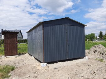 Plechová garáž 3×5 m - sedlová strecha - RAL7016 - 5