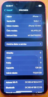 iPhone 13 mini 128 GB Product RED 100% baterka TOP STAV - 5
