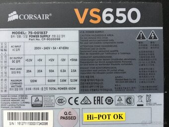 PC Zdroj CORSAIR VS650 75-001837 - 5