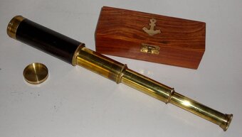 Monokulárny mosadzný ďalekohľad. - 5