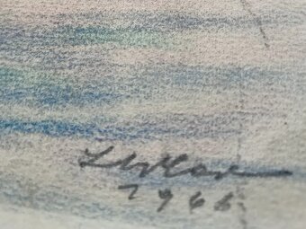 Pastel: Profesor Leo Adler (1897-1987) Prístav Taliansko - 5