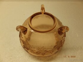 Art Deco, moc hezká rosalinová dóza na nožičkách. - 5