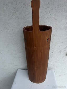 Drevene rucne malovane vedro nadoba - 5