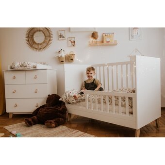 Detská postieľka so zábranou KLUPS Noah biela120x60cm+matrac - 5