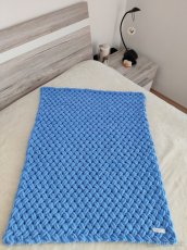 Pletená detská deka modrá - 5