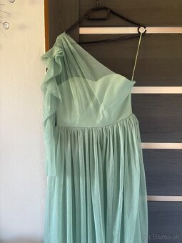 Mentolové spoločenské šaty M - 5