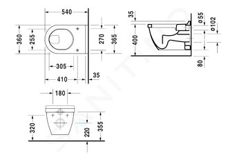 Predam 2 x zavesna WC misa Duravit Starck + sedatko - 5