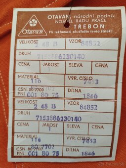 Retro montérky OTAVAN Třeboň 1975 - 5