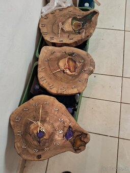 originálne ručne vyrobené drevené hodiny - 5