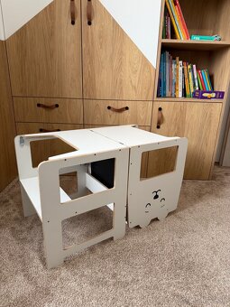 Multifunkčná učiaca veža– medveď, biela farba - 5