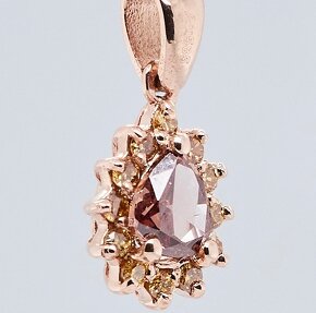 Zlatý diamantový náhrdelník ružové zlato - 5