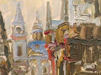 Obraz Karel Šustek, Praha Karlův most, olej na plátně 78x117 - 5
