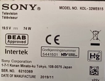 Sony Bravia 43" LED TV – Full HD, HDMI, USB - 5