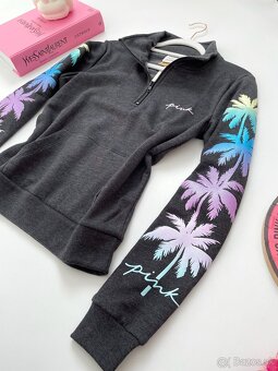 Victoria’s Secret PINK hal-zip farebna trblietava mikina XS - 5