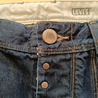 Rare Levis modré rovné džínsy rifle straight jeans 33x34 - 5