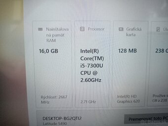 dotykový Dell Latitude 5490 , Intel® Core™i5 ,16gb ram , ssd - 5