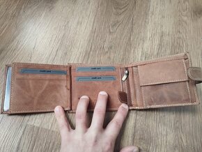 Pánska hnedá kožená peňaženka - 5