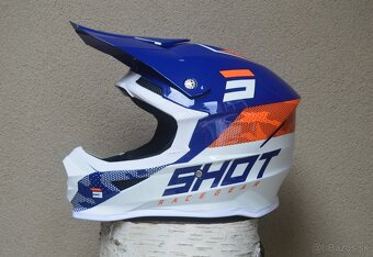 SHOT prilba helma okuliare modro oranžová mx - 5