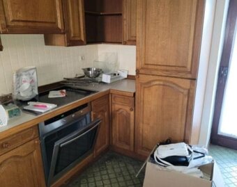 Rustikální dubová linka do U se spotřebiči,6236 - 5