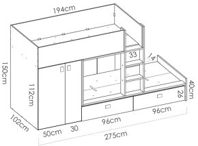 Moderná poschodová posteľ - 5