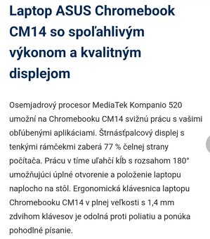 Predam notebook Asus Chromebook, nepouzivany, v krabici. - 5
