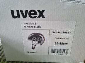 Predám novú Helmu UVEX Kid 3 Dirtbike Black 55-58 - 5