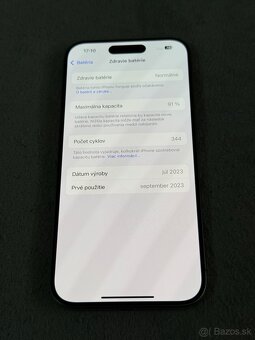 Predám Apple iPhone 15 PRO 256GB Natural Titan bežné známky - 5