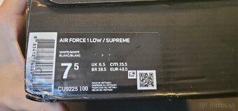 Nike Air Force Low 1 Supreme White - 5