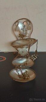 Starožitná perleťová mini stolička, perletové púzdro - 5