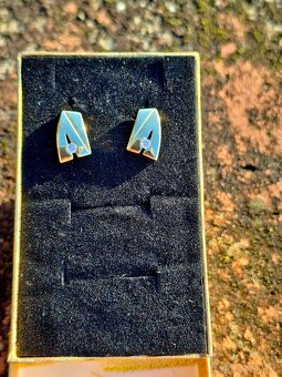 Zlate nausnice s kamienkom krasne 585 - 5