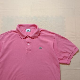Lacoste ružová polokošeľa s krátkym rukávom XL - 5