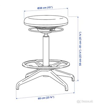 Kancelárska stolička s nastaviteľnou výškou IKEA LIDKULLEN - 5