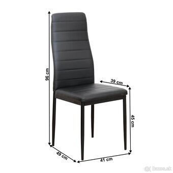 4ks kuchynské stoličky, čierna ekokoža/čierny kov - 5