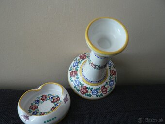 Modranská keramika svietnik,popolník - 5