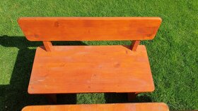 drevené záhradné sedenie-set so stolom - 5