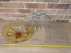 hutné sklo, fúkané sklo, váza, misa, košík - 5