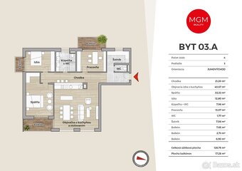 03.A - 4-izb. apartmán, 144,03 m2, DONOVALY, priamo na zjaz - 5