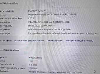 Mini počítač Dell.Intel i3-6100T 2x3,20GHz.240G SSD.8gb ram - 5