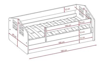Detská biela posteľ Bibi - 180x80 cm - 5
