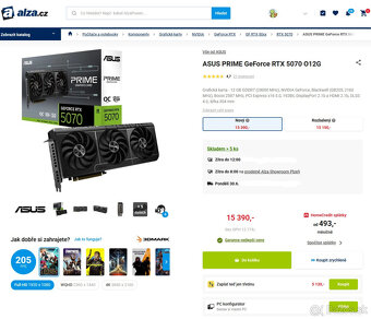 Herná grafika ASUS PRIME RTX 5070 12 GB GDDR7 - záruka - 5