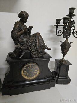 Krbove hodiny a svietniky bronz - 5